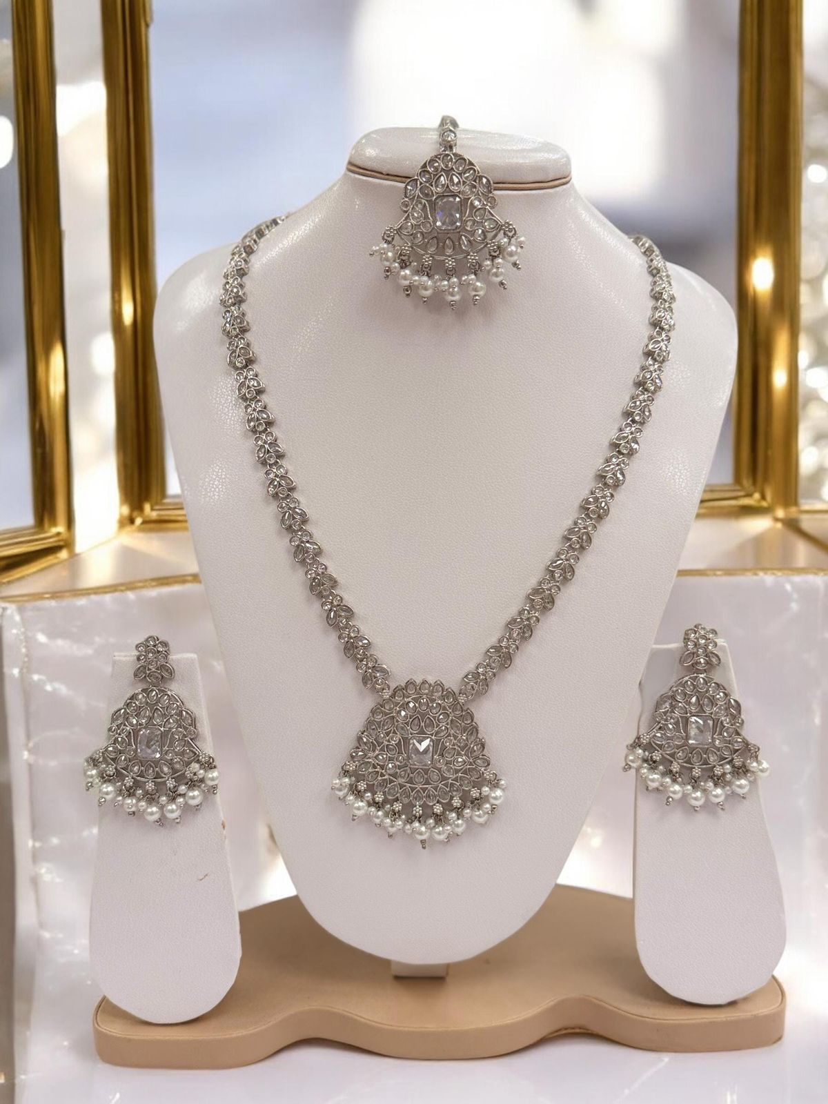 Traditional Silver Medallion Necklace Set